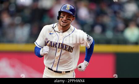 Seattle Mariners' J.P. Crawford looks on during batting practice before a  baseball game against the Pittsburgh Pirates, Friday, May 26, 2023, in  Seattle. (AP Photo/Lindsey Wasson Stock Photo - Alamy