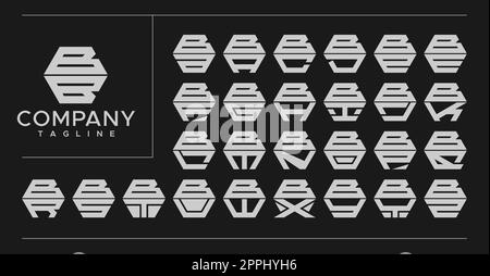Modern line hexagon letter B logo design. Technology BB B letter logo vector. Stock Vector