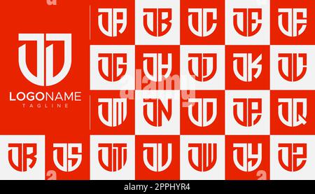 Set of letter D logo design branding. Modern D letter logo template. Stock Vector