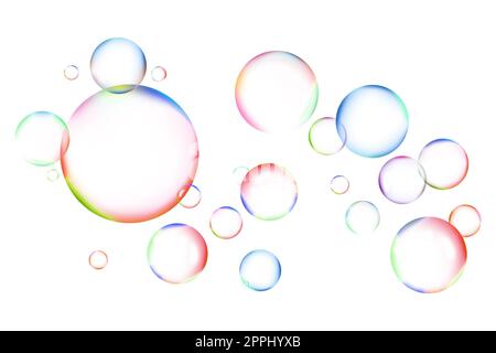 Many Beautiful Soap Bubbles On Orange Background. Space For Text Stock 