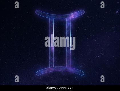 Gemini astrological sign in night sky with beautiful sky Stock Photo