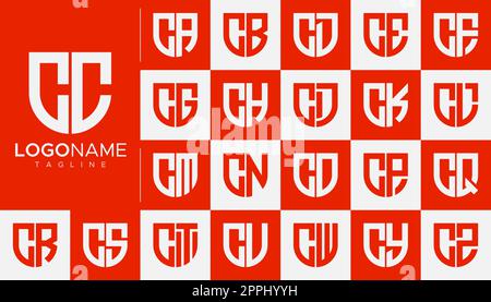 Set of letter C logo design branding. Modern C letter logo template. Stock Vector