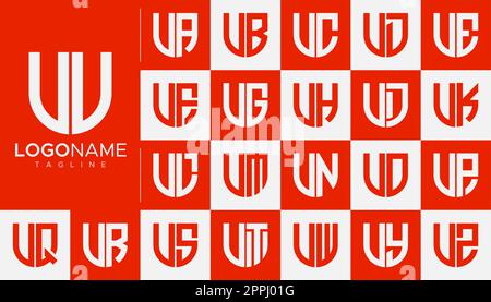 Set of letter V logo design branding. Modern V letter logo template. Stock Vector