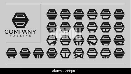 Modern line hexagon letter O logo design. Technology OO O letter logo vector. Stock Vector