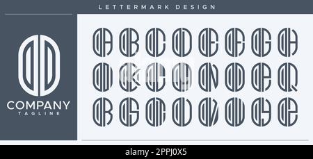 Abstract tube letter O logo design. Modern line capsule OO O letter logo vector. Stock Vector
