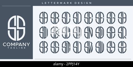 Abstract tube letter S logo design. Modern line capsule SS S letter logo vector. Stock Vector