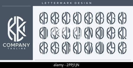 Abstract tube letter K logo design. Modern line capsule KK K letter logo vector. Stock Vector