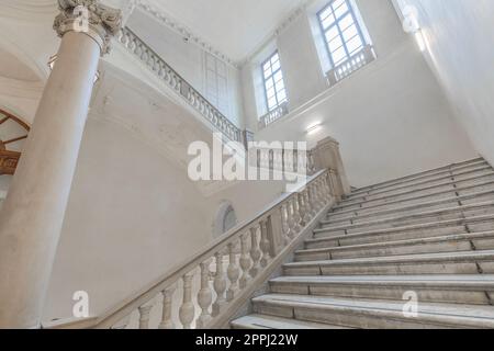 Luxury staircase made of marble in an antique Italian palace Stock Photo