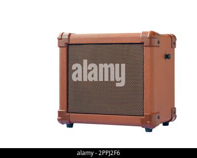 Small acoustic guitar amplifier isolated on white background Stock Photo