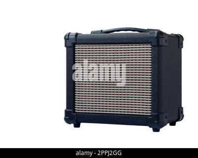 Small acoustic guitar amplifier isolated on white background Stock Photo