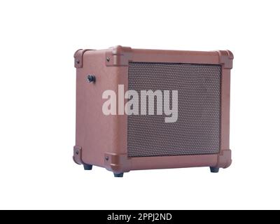 Small acoustic guitar amplifier isolated on white background Stock Photo