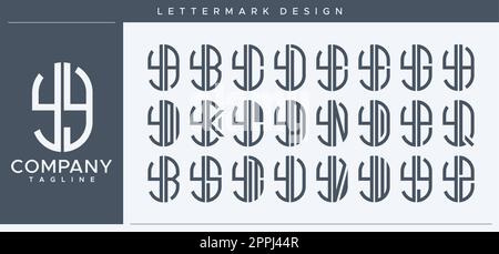 Abstract tube letter Y logo design. Modern line capsule YY Y letter logo vector. Stock Vector