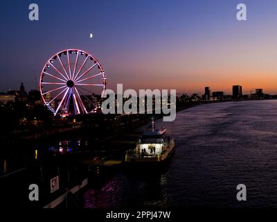 Belgium, Antwerp - Giant Wheel / The View Cross Wheel at the Scheldt Stock Photo