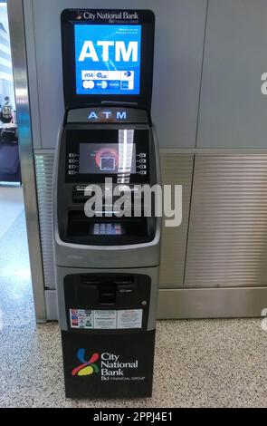 atm, machine, cash, City National Bank. Can also be used for banking and finance. Stock Photo