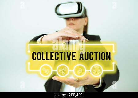 Inspiration showing sign Collective Auction. Word for Gathering and measuring information on variables of interest Stock Photo