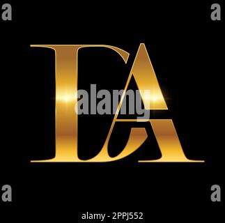 Golden Monogram Logo Initial Letter DA Stock Vector