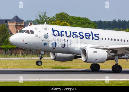 Brussels Airlines Airbus A319 airplane Brussels airport in Belgium Stock Photo