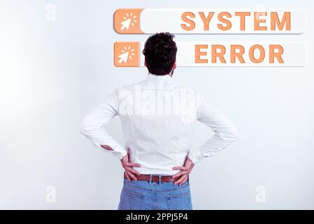 Writing displaying text System Error. Conceptual photo Technological failure Software collapse crash Information loss Stock Photo