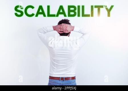 Text sign showing Scalability. Internet Concept capable of being easily expanded or upgraded on demand Stock Photo