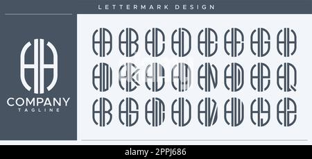 Abstract tube letter H logo design. Modern line capsule HH H letter logo vector. Stock Vector