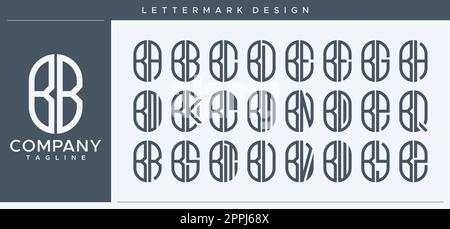 Abstract tube letter B logo design. Modern line capsule BB B letter logo vector. Stock Vector