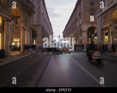Night view of the city of Turin Stock Photo