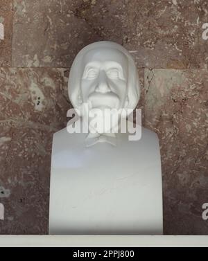 Bust of Albert Einstein at Walhalla temple by sculptor Uhlig in Donaustauf Stock Photo