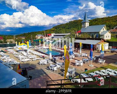 Bacau, Romania - September 11, 2022: Hotel Complex Sarata Bacau. Stock Photo