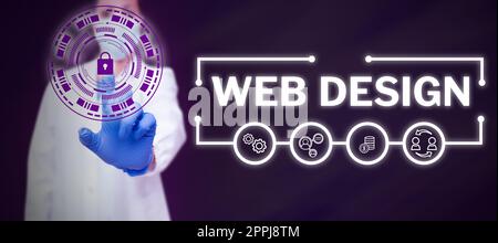 Conceptual display Web Design. Word for who is responsible of production and maintenance of websites Stock Photo