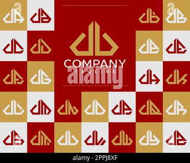 Luxury diamond UU U logo design set. Abstract jewelry U initial logo. Stock Vector