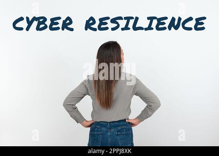 Text caption presenting Cyber Resilience. Business approach measure of how well an enterprise can manage a cyberattack Stock Photo