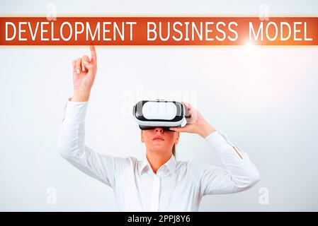 Writing displaying text Development Business Model. Internet Concept rationale of how an organization created Stock Photo