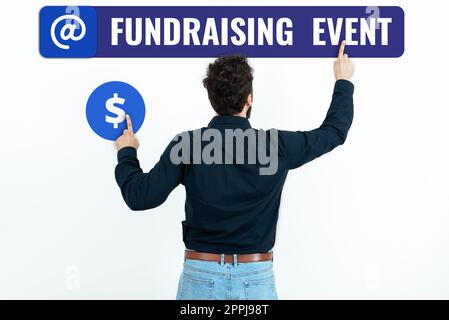 Text sign showing Fundraising Event. Internet Concept campaign whose purpose is to raise money for a cause Stock Photo