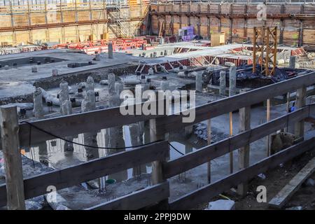 Construction site during progress found in german towns Stock Photo