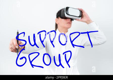 Text caption presenting Support Group. Business approach number of people involved in service commitment Stock Photo