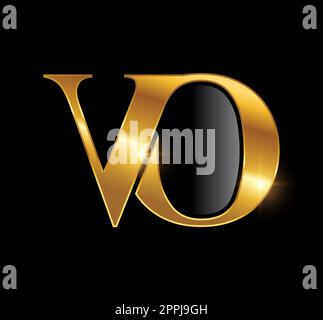 Golden Monogram Logo Initial Letters VO Stock Vector