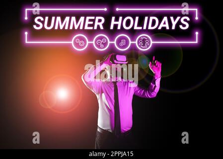 Writing displaying text Summer Holidays. Business showcase Vacation during the summer season School holiday or break Stock Photo