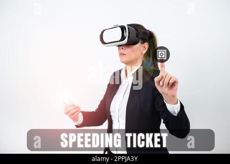 Handwriting text Speeding Ticket. Conceptual photo psychological test for the maximum speed of performing a task Stock Photo