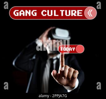 Handwriting text Gang Culture. Business concept particular organization of criminals or group of gangsters that follow ones habits Stock Photo