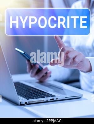 Conceptual display Hypocrite. Business approach Medical condition in which blood pressure is extremely high Stock Photo