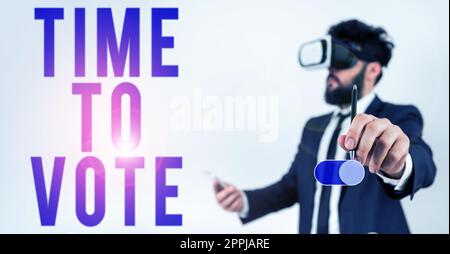 Handwriting text Time To Vote. Internet Concept Election ahead choose between some candidates to govern Stock Photo