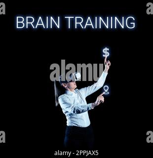 Text sign showing Brain Training. Business showcase mental activities to maintain or improve cognitive abilities Stock Photo