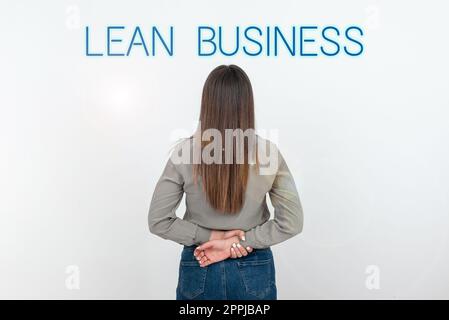 Inspiration showing sign Lean Business. Internet Concept improvement of waste minimization without sacrificing productivity Stock Photo