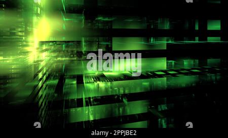 Modern digital technologies, cloud computing. Digital space, architecture design. Complex mathematical calculations in a digital environment, virtual Stock Photo