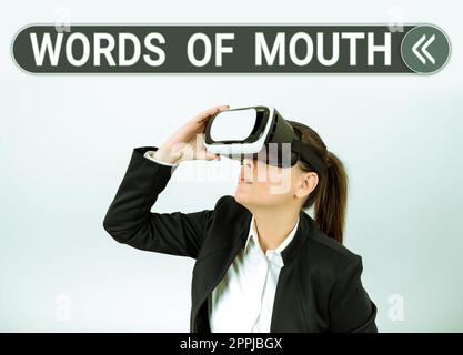 Conceptual display Words Of Mouth. Internet Concept simple statement can help heal hurt or harm someone Stock Photo