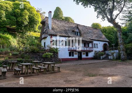 Touristic historic cottage 'the green boiler' in Santana Stock Photo
