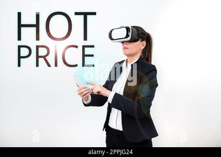 Conceptual display Hot Price. Concept meaning Buyer or seller can obtain something for a product sold or buy Stock Photo