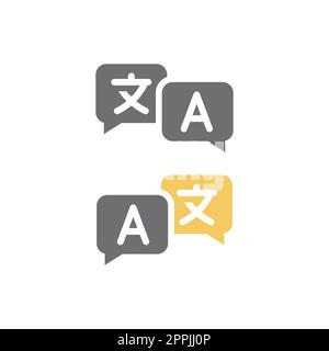 Language translation vector simple icon. Languages colorful symbol. Stock Vector