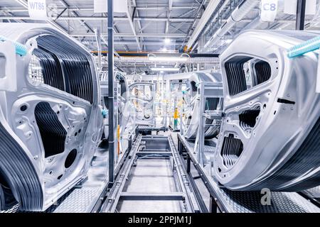 spare parts in a car plant Stock Photo