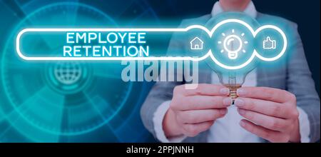 Writing displaying text Employee Retention. Word for internal recruitment method employed by organizations Stock Photo